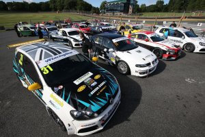 Cars line up on the grid for Race 2 at Brands Hatch